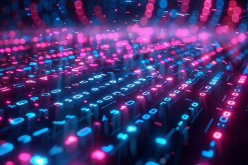 Obraz premium Digital Binary Technology Background created with Generative AI