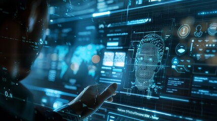 Obraz premium Digital Profile Perfection Immersive User Interface Selection Image with High Detail for Seamless Interaction