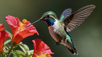 Fototapeta premium hummingbird close up photography ai generated