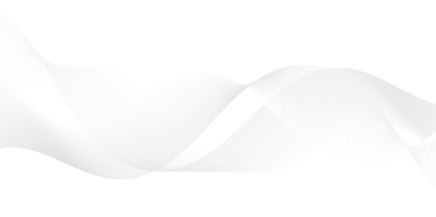 Vector abstract white digital blend wave lines technology background. Modern minimal gradient white flowing wave lines and glowing moving lines. Futuristic technology and sound wave lines background.