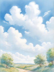 Obraz premium blue sky with clouds in summer