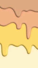 yellow and creamy brown 3D layer soft curve abstract background