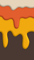 cream orange yellow and brown 3D layer soft curve abstract background