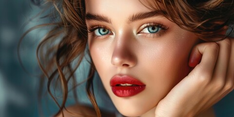 Fototapeta premium Close-up of a woman with stunning eyes