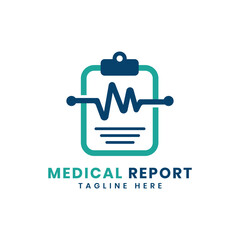 Medical report diagnostic health care creative logo sign design template