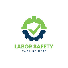 Labor worker safety logo design creative modern minimal concept
