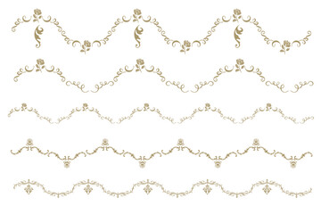 装飾 豪華なカーブ飾り罫線 