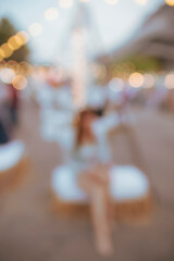 Blurred Street Scene with Lights