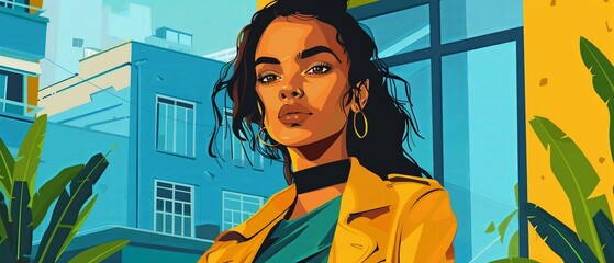 african american woman, outside of a beauty supply storeDigital image of a brutal Thai Fantasy Thai Khon giant supervillain Villain in the style of a scifi movie