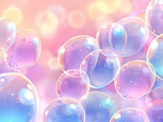 abstract bokeh neon pastel soap bubble background