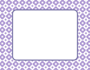レトロポップなフレーム素材　花柄パターン　紫
