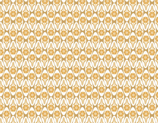 レトロポップな背景素材　花柄　オレンジ