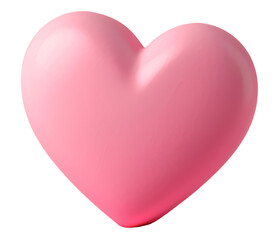 A glossy pink heart icon with a soft, 3D appearance, perfect for expressing love, romance, and affection in digital designs and messages.