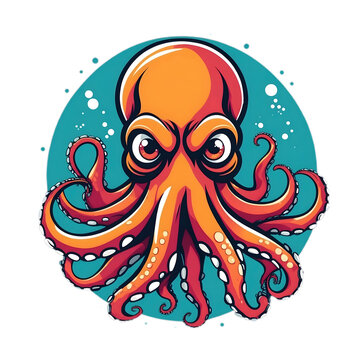 recommend clip art: Vector cute octopus illustration isolated on white background