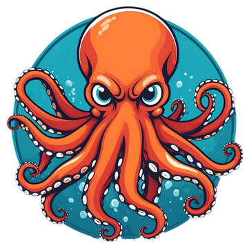 recommend clip art: Vector cute octopus illustration isolated on white background