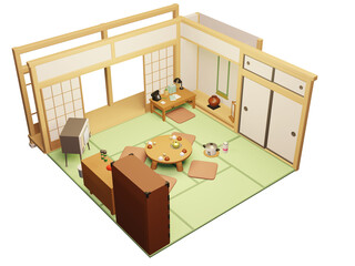 昭和レトロな部屋のイラスト