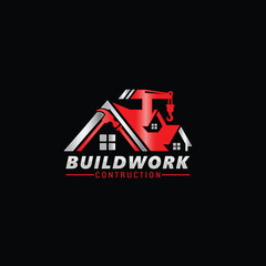 home construction company logo vector template