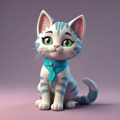 Cute cat cartoon 3D pastel colors character 3D InternationalCatCay InternationalCatDay