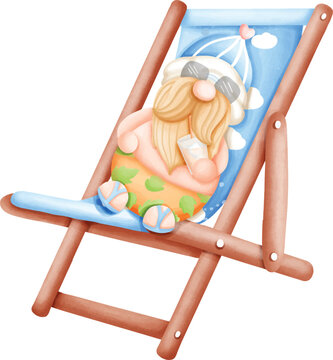 Noam sunbathing on a beach chair