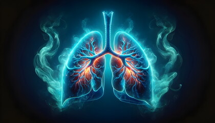 Celebrate World Bronchiectasis Day with this detailed illustration of human lungs, highlighting the intricate bronchial tree. 