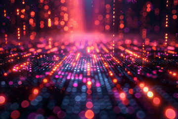 Digital background for tech, AI, neural networks, data, audio, graphics