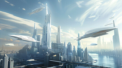 Fototapeta premium Futurism, future city