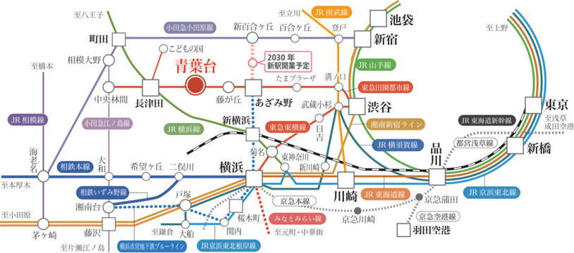 路線図　横浜市　白地図　乗車時間　フリー記入