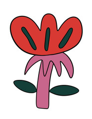 Cute Abstract Flower Red Color