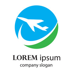Fototapeta premium holiday logo design with plane travel