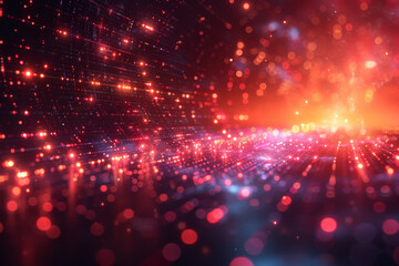 Obraz premium Digital background for tech, AI, neural networks, data, audio, graphics