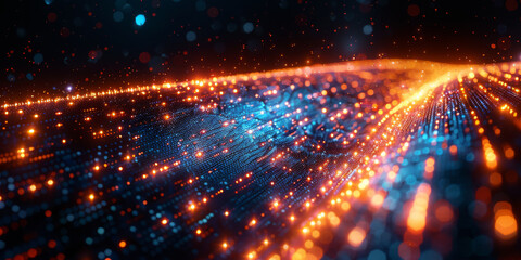 Digital background for tech, AI, neural networks, data, audio, graphics