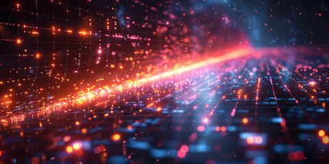 Obraz premium Digital background for tech, AI, neural networks, data, audio, graphics