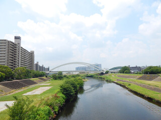 鴨居の鶴見川　鴨池大橋　鴨池橋