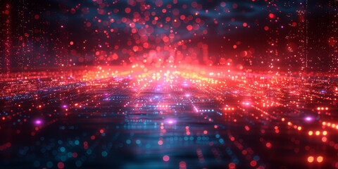 Fototapeta premium Digital background for tech, AI, neural networks, data, audio, graphics