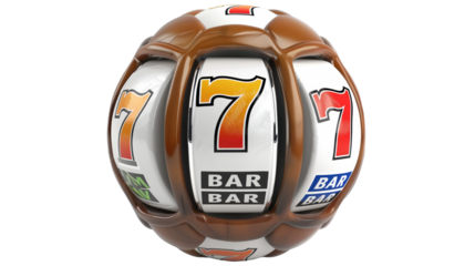 football with casino slot machine reels built into it