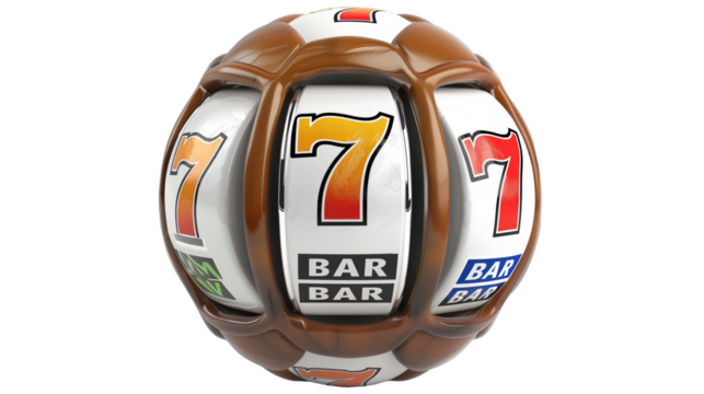 football with casino slot machine reels built into it