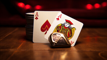 playing cards two aces, poker