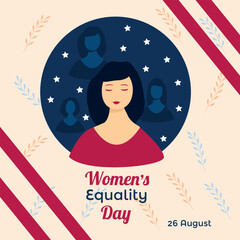 Women's equality day poster. vector illustration