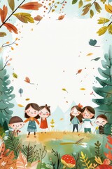 Kindergarten Children Memo Paper Template, Generative AI