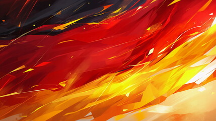 German flag waving. National pride and patriotism concept. Design for poster, banner, print, social media graphics, website banners, advertisements. Close-up view. 
