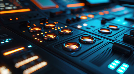 Close-Up of Modern Control Panels