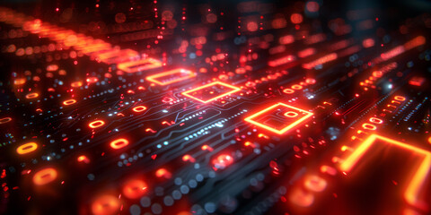 Fototapeta premium Digital background for tech, AI, neural networks, data, audio, graphics