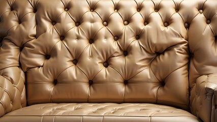 Texture: exquisite leather-upholstered pieces in the traditional rhombus design with buttons. sofa with a textured backdrop and calming golden tones.