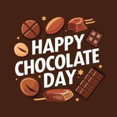 happy chocolate day with ice cream vector design