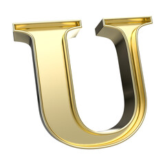 U Font Gold 3D Rendering © Graphic123