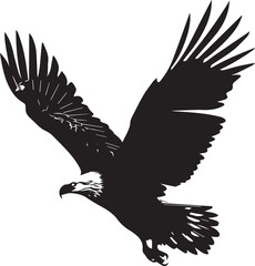Eagle flying black silhouette 