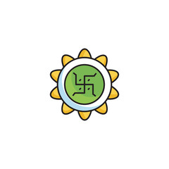 Hinduism Symbol icon design with white background stock illustration