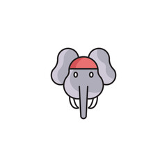 Elephent icon design with white background stock illustration