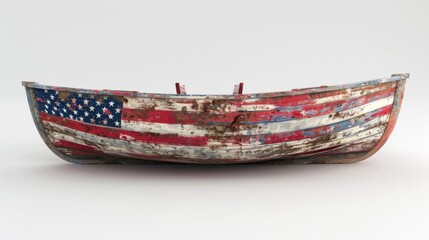 American Flag Dinghy Isolated on White Background