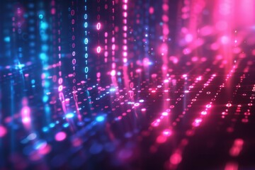 Obraz premium Digital Binary Technology Background created with Generative AI